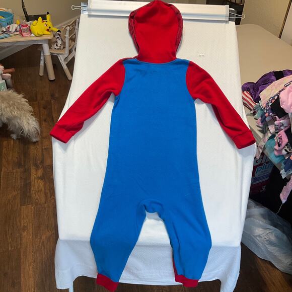 Marvel Superman Boys Costume Onesie with Hood & Zip size 4/5 Red Blue Spider-Man - Picture 7 of 7
